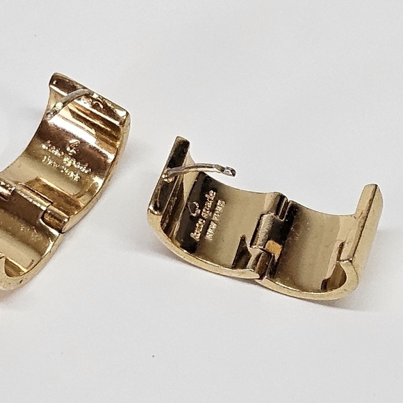 Kate Spade Gold Tone Wide Huggie Hoop Earrings - Picture 5 of 5